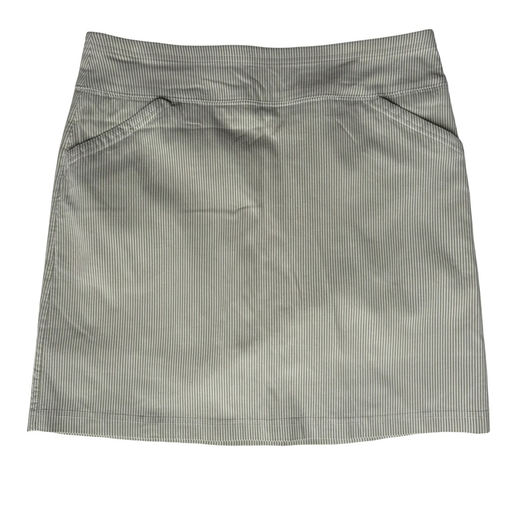 Mario Serrani Golf Skirt Women Medium Green White Pinstripe Active Tennis Skort